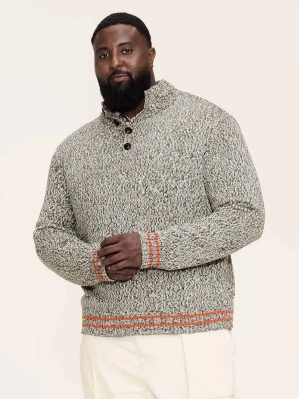Men's Big & Tall Marl Pullover Sweater - Woolrich Olive Green 2XLT